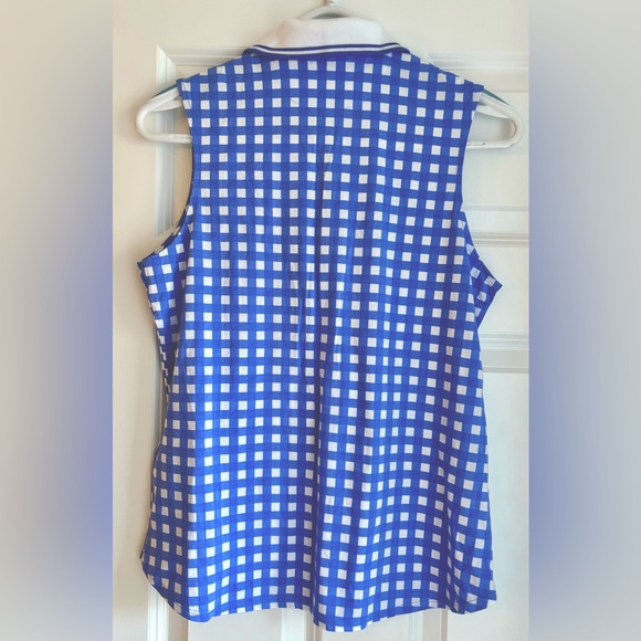 NWT- Ralph Lauren Polo Golf - Periwinkle & White Sleeveless Polo Size: Medium - Picture 4 of 5